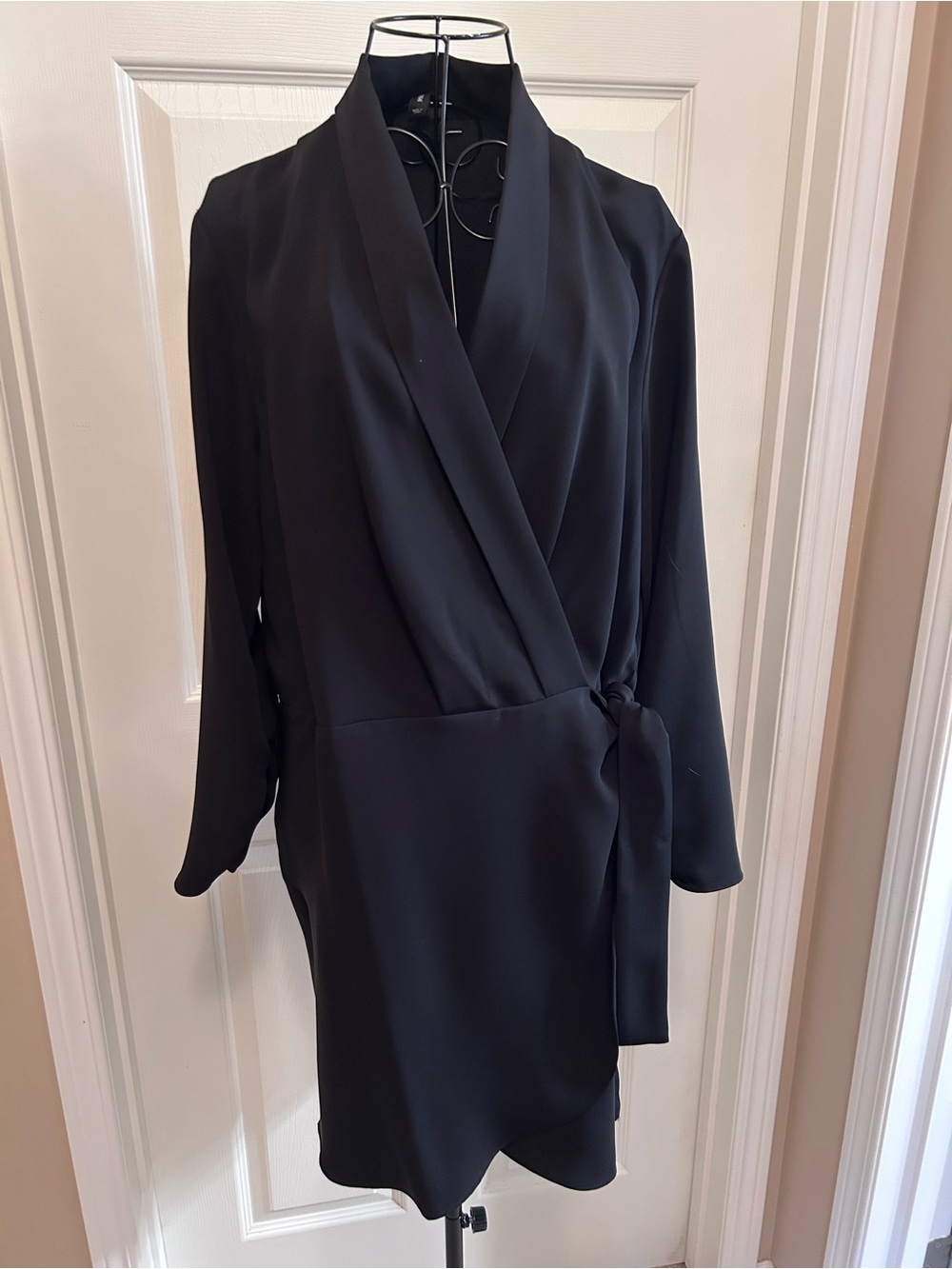 MNG Black Long-Sleeve Wrap Suit Jacket or Mini Dress